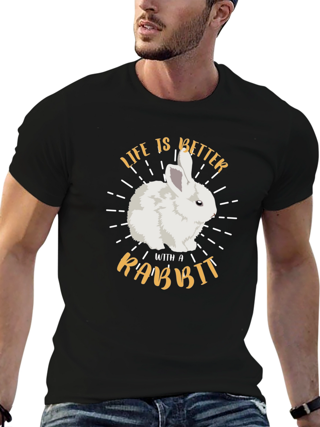 Life is Better with a Rabbit Graphic T-Shirt