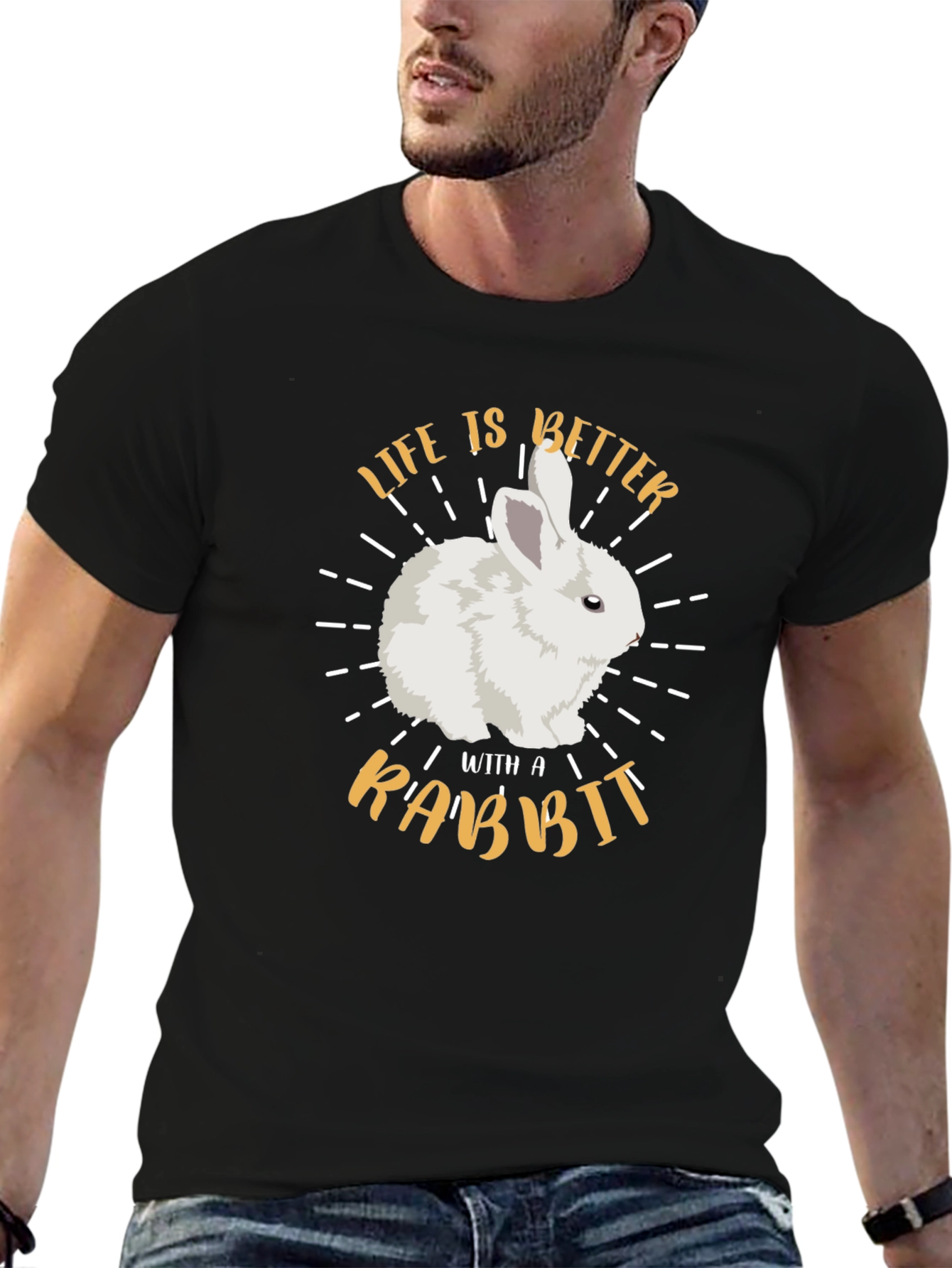 Life is Better with a Rabbit Graphic T-Shirt