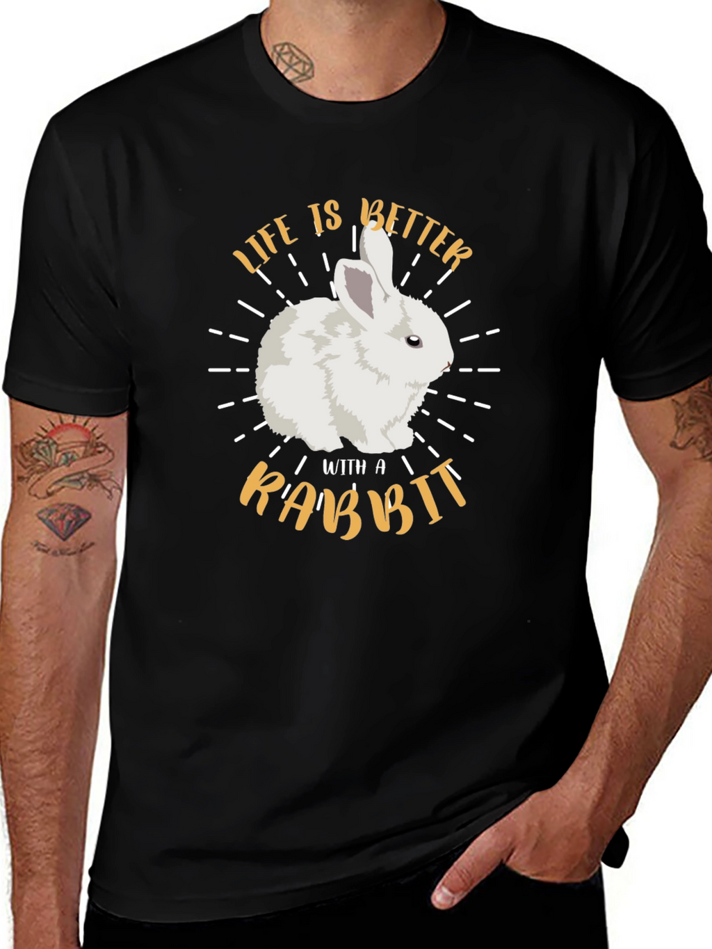 Life is Better with a Rabbit Graphic T-Shirt