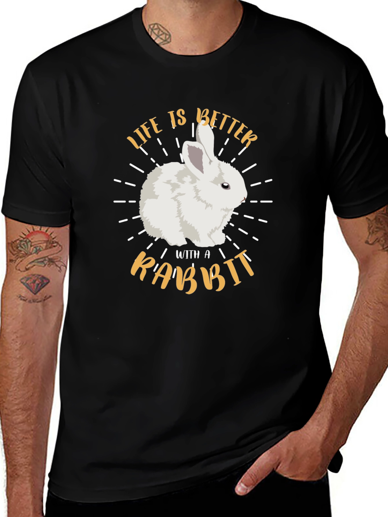 Life is Better with a Rabbit Graphic T-Shirt