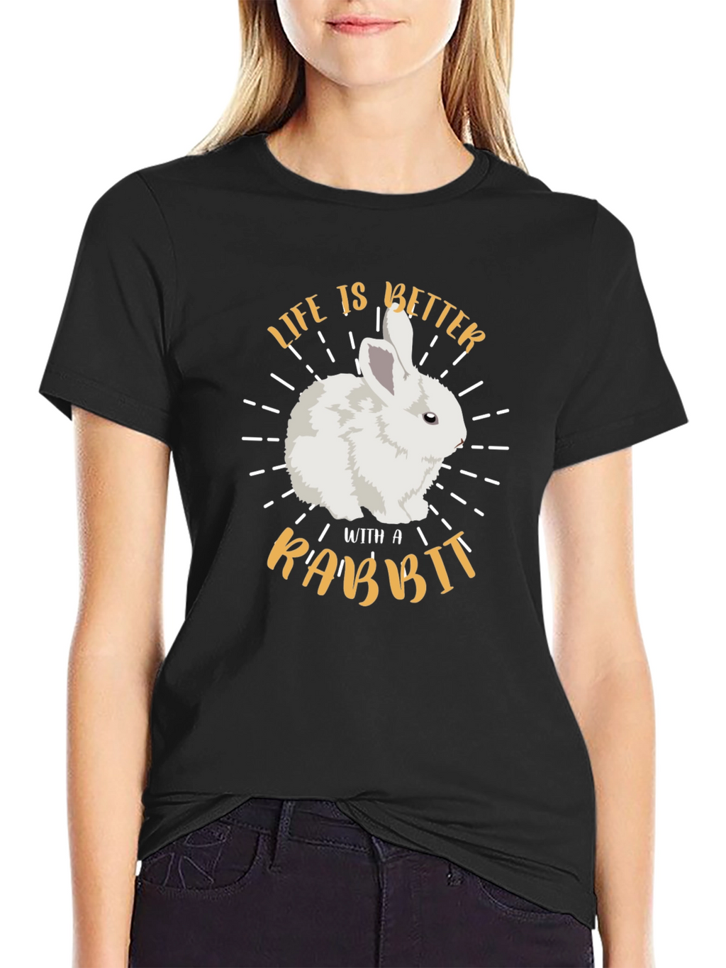 Life is Better with a Rabbit Graphic T-Shirt