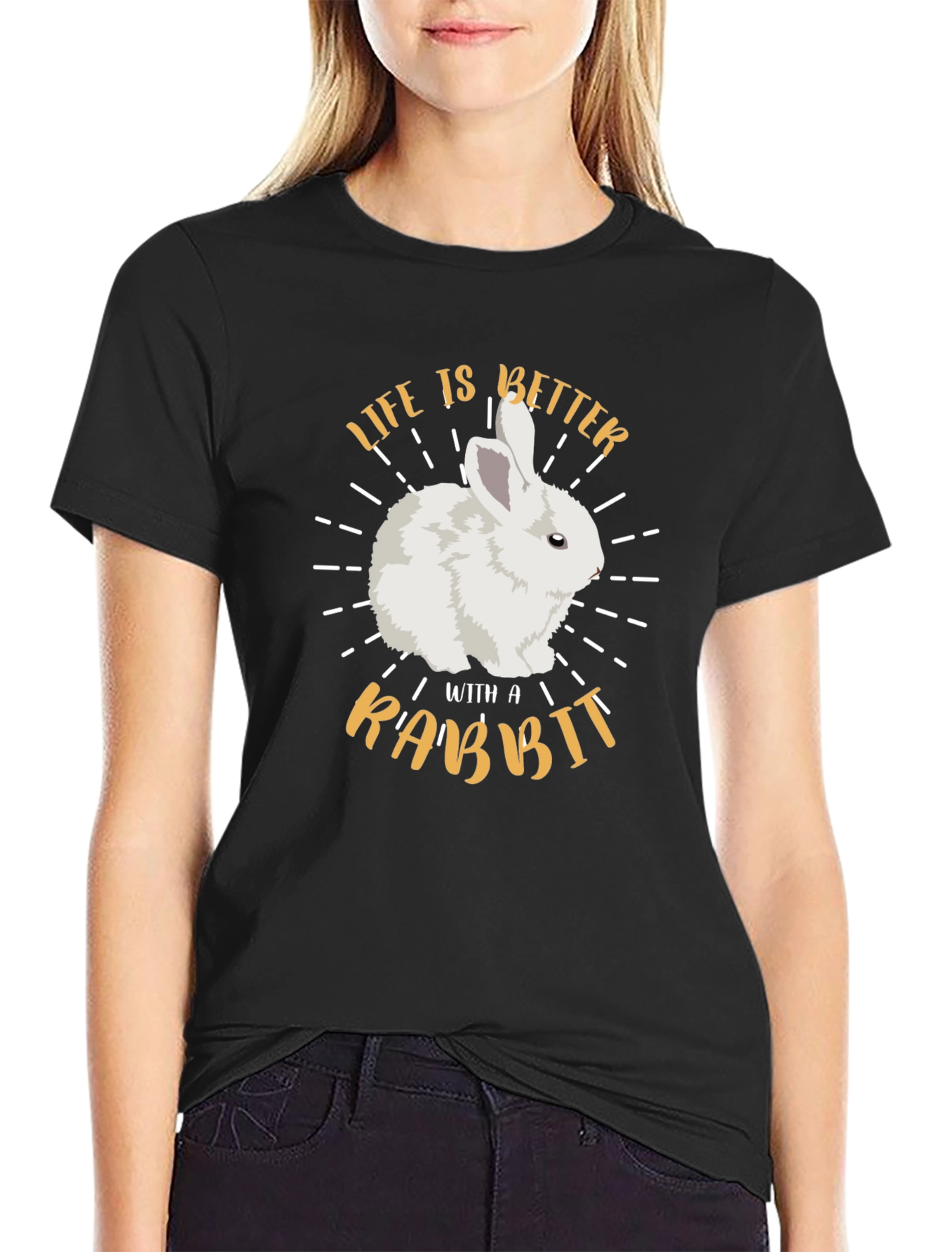 Life is Better with a Rabbit Graphic T-Shirt