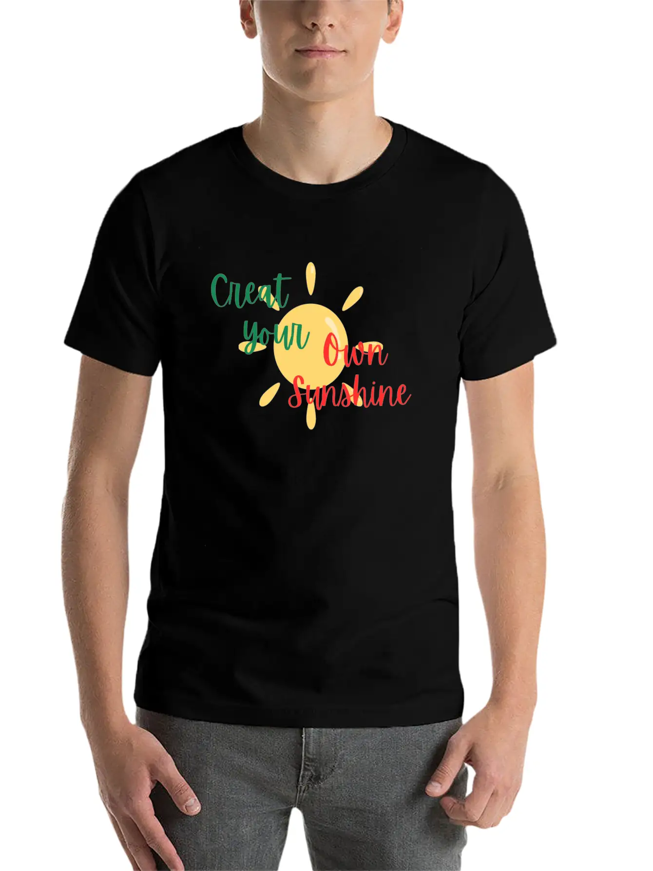 Creat Your Sunshine Unisex Casual T-Shirt – Clean Design For Daily Comfort