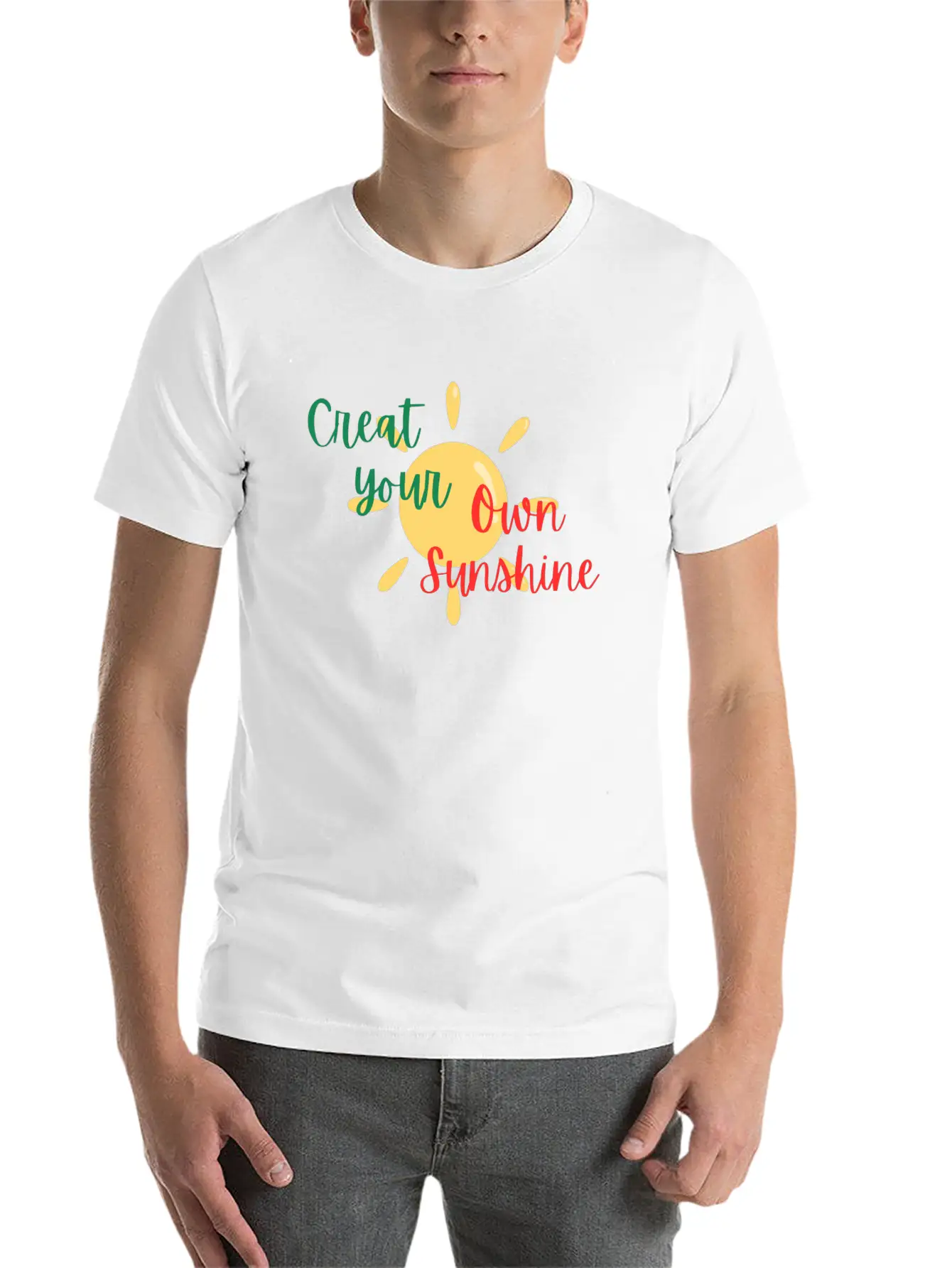 Creat Your Sunshine Unisex Casual T-Shirt – Clean Design For Daily Comfort