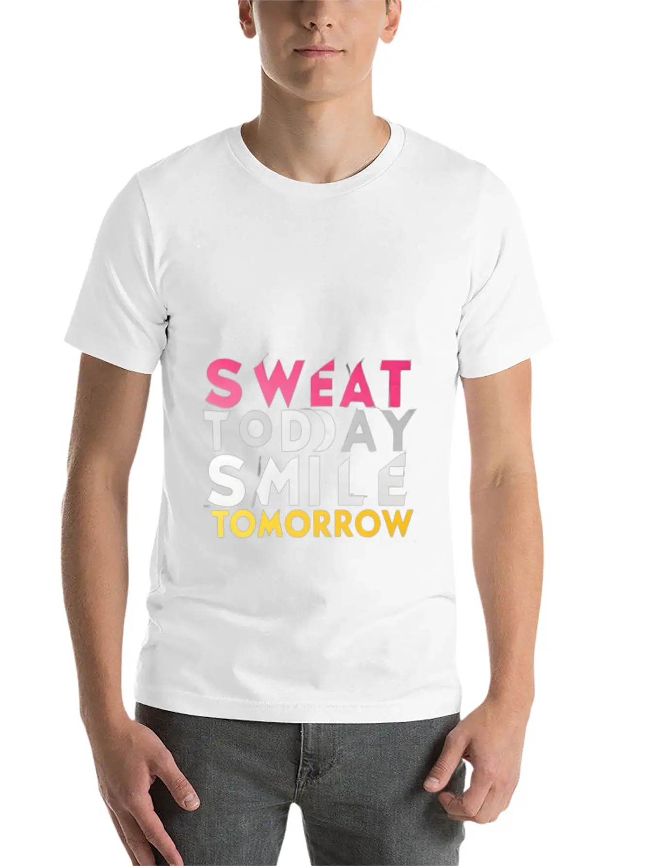 Create A Gym Design With The Words Sweat Today 1 Stylish Everyday T-Shirt – Unisex Basic Cotton Tee