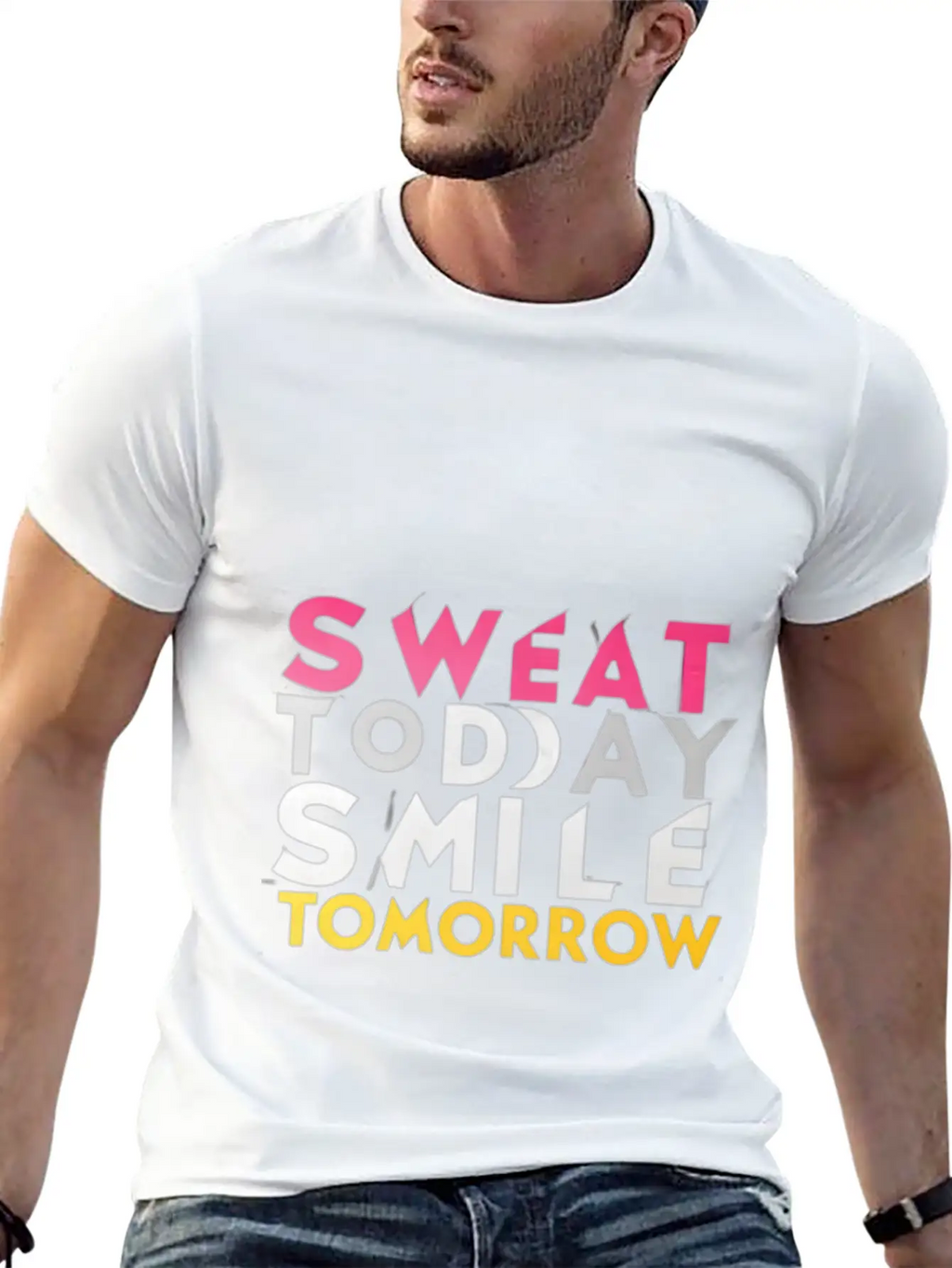 Create A Gym Design With The Words Sweat Today 1 Stylish Everyday T-Shirt – Unisex Basic Cotton Tee