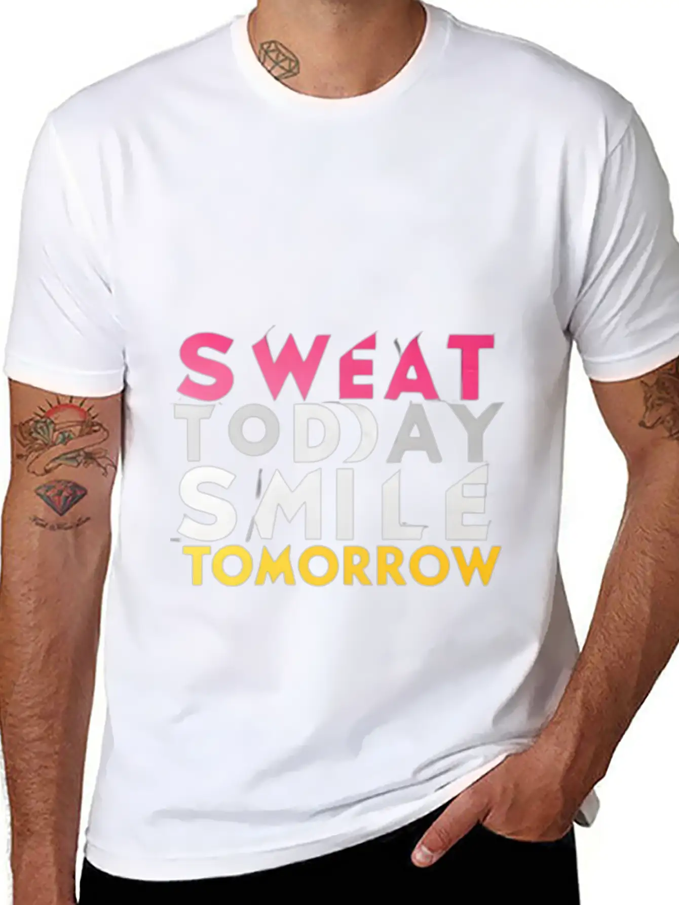 Create A Gym Design With The Words Sweat Today 1 Stylish Everyday T-Shirt – Unisex Basic Cotton Tee