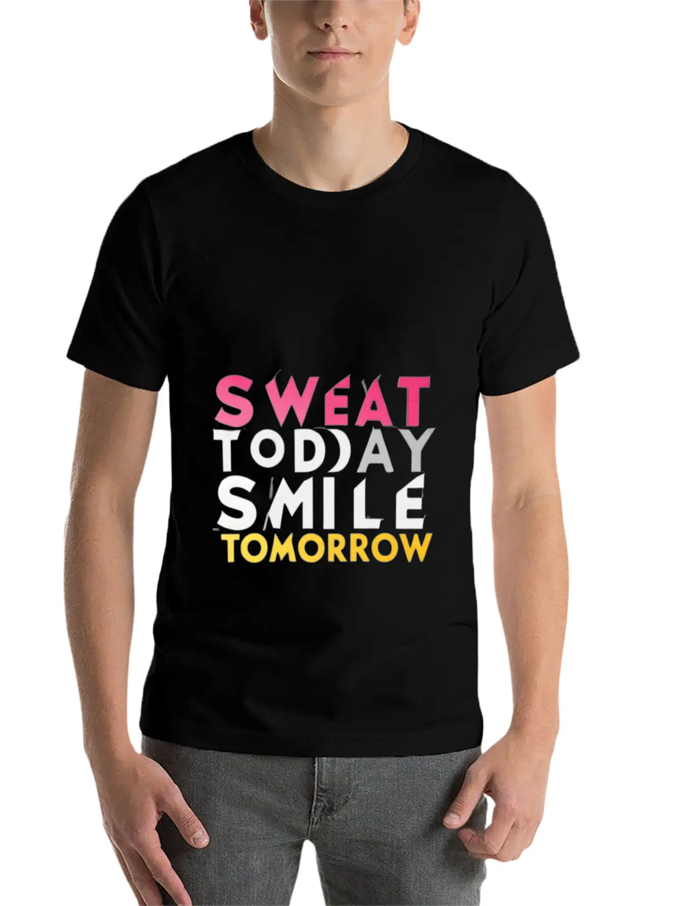 Create A Gym Design With The Words Sweat Today 1 Stylish Everyday T-Shirt – Unisex Basic Cotton Tee