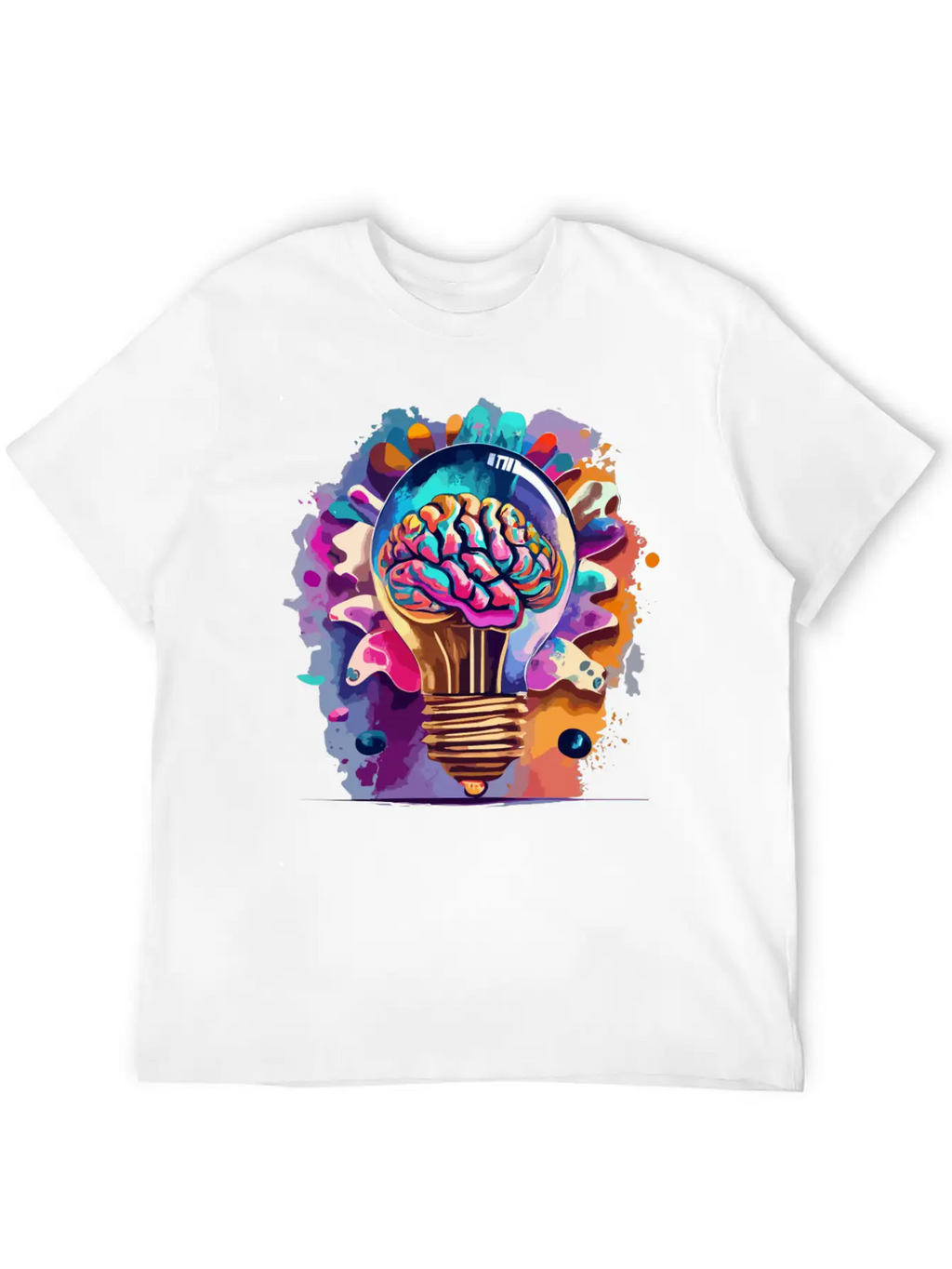 Creative Brain Lightbulb Vector Relaxed Everyday Tee – Lightweight And Durable Cotton