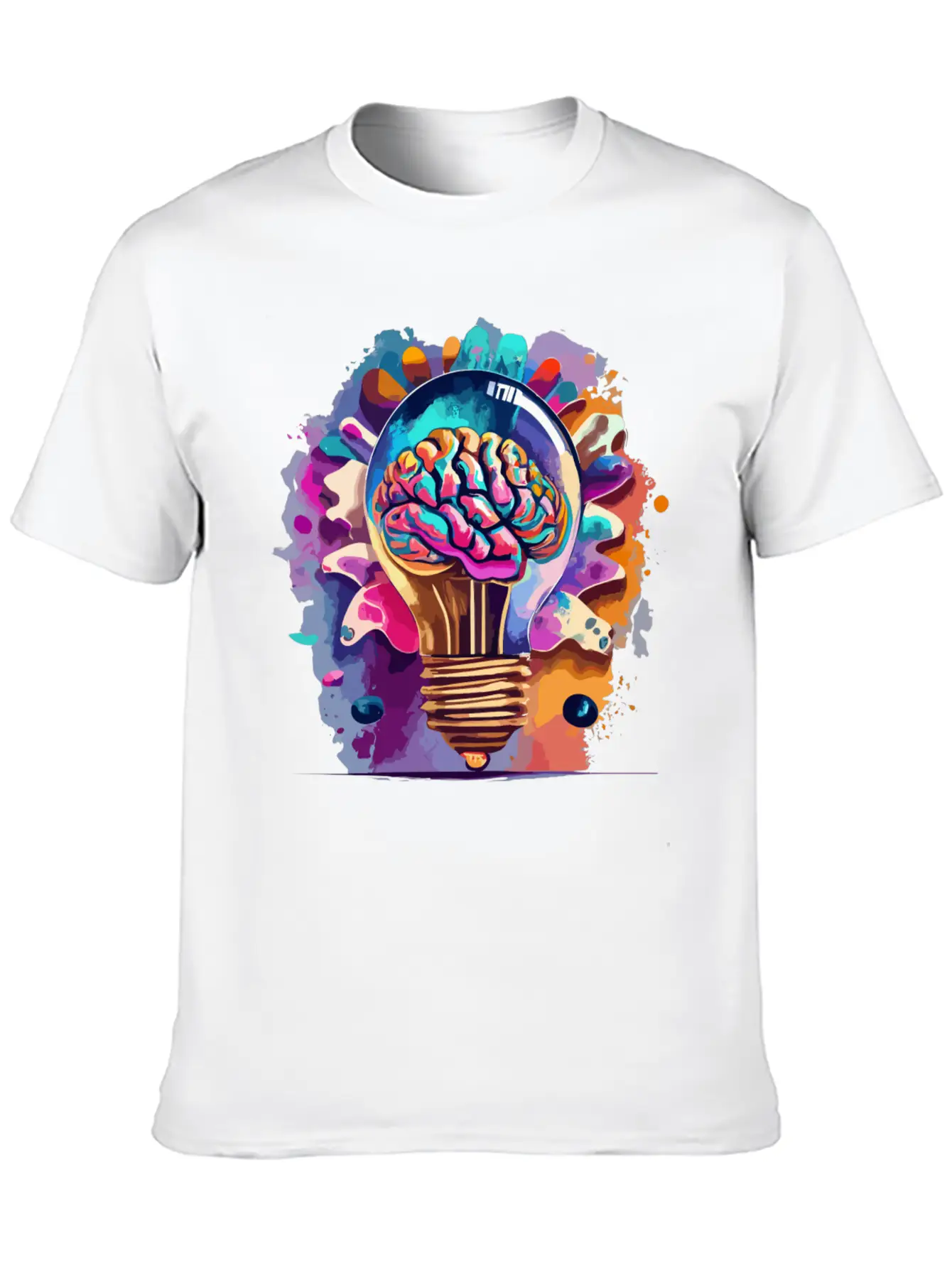 Creative Brain Lightbulb Vector Relaxed Everyday Tee – Lightweight And Durable Cotton