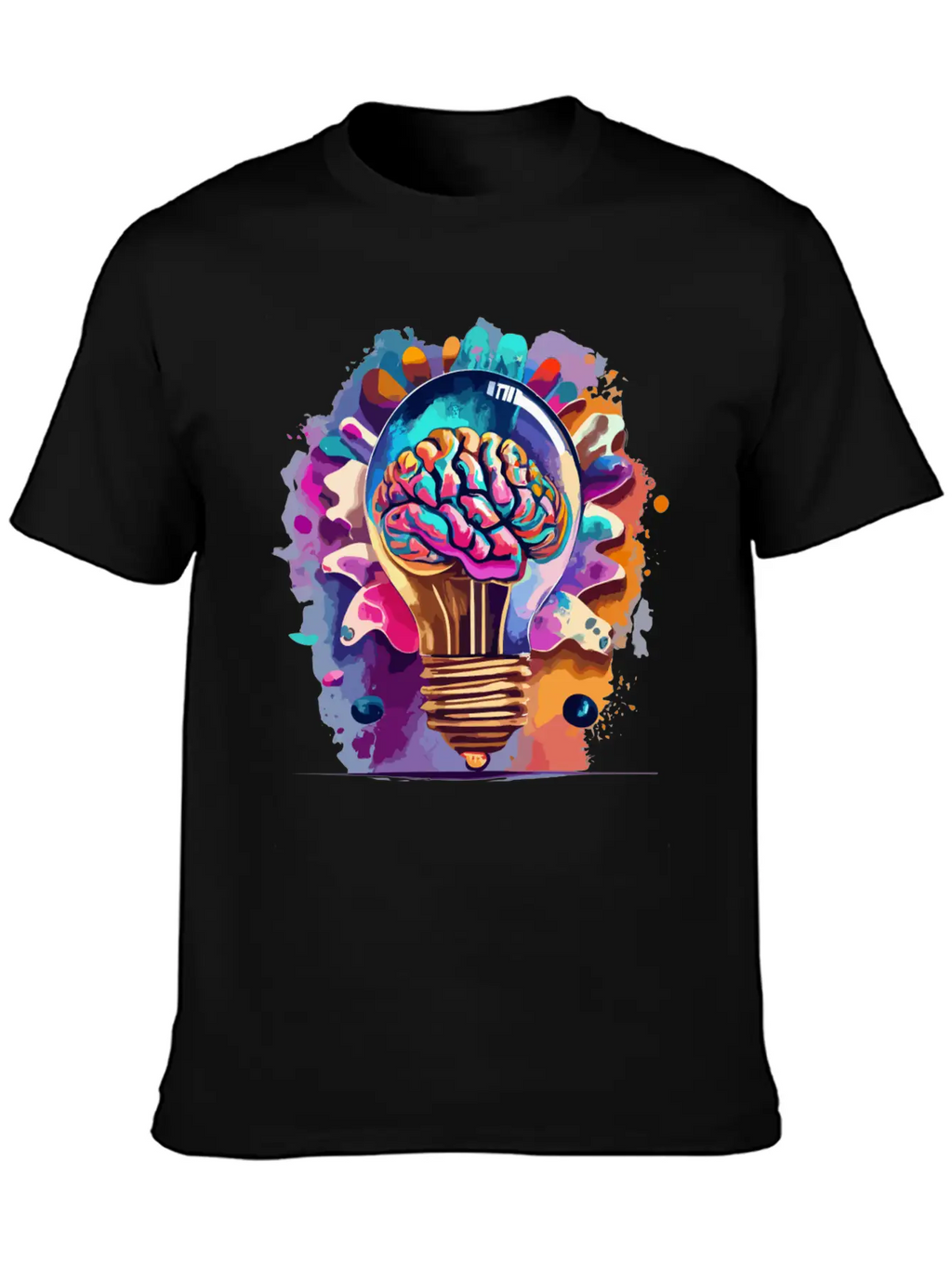 Creative Brain Lightbulb Vector Relaxed Everyday Tee – Lightweight And Durable Cotton
