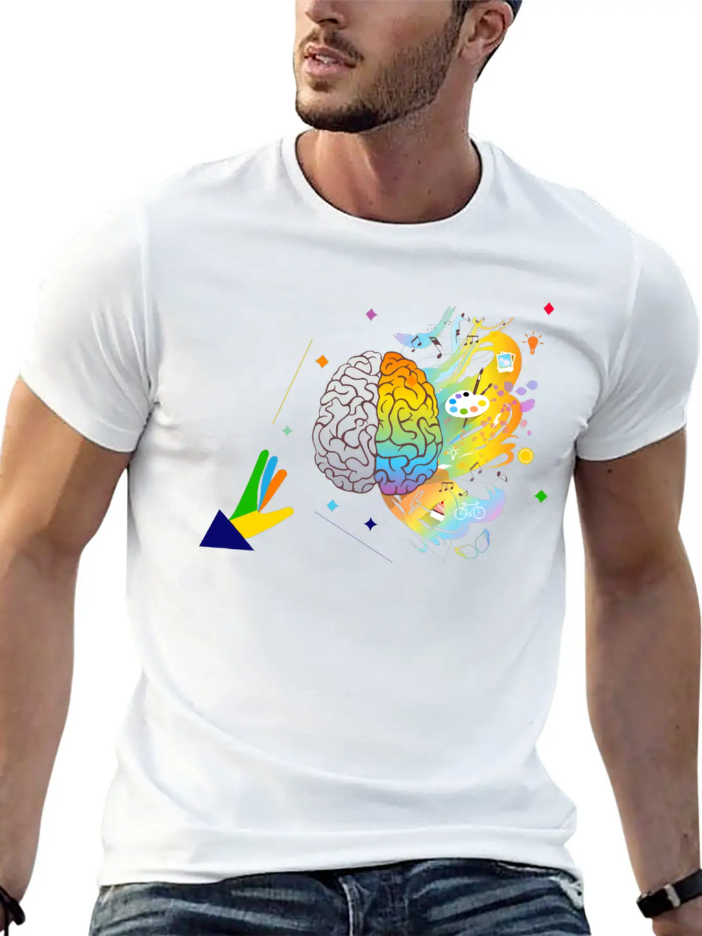 Creative Mind- Creative Brain-Brain Analytics Stylish Everyday T-Shirt – Unisex Basic Cotton Tee
