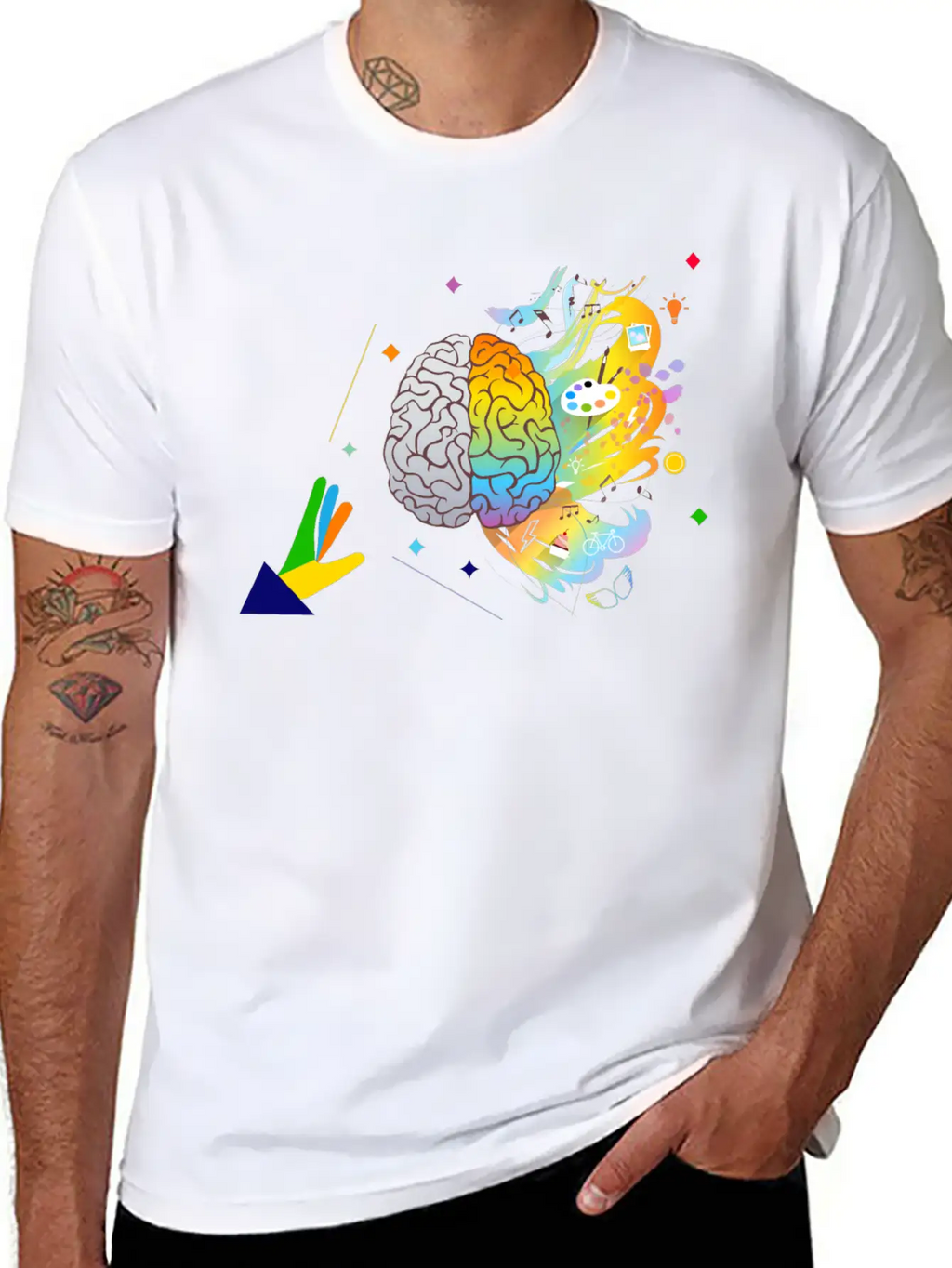 Creative Mind- Creative Brain-Brain Analytics Stylish Everyday T-Shirt – Unisex Basic Cotton Tee