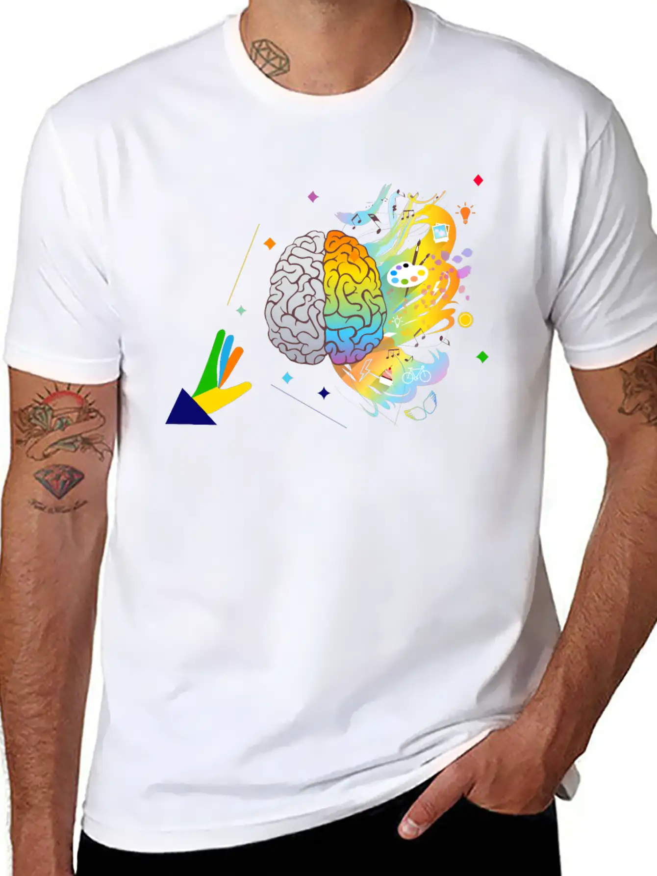 Creative Mind- Creative Brain-Brain Analytics Stylish Everyday T-Shirt – Unisex Basic Cotton Tee
