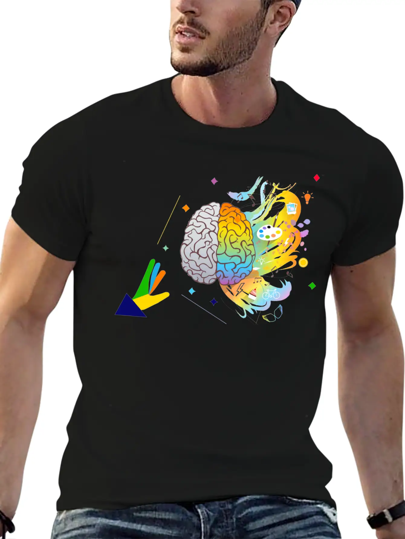 Creative Mind- Creative Brain-Brain Analytics Stylish Everyday T-Shirt – Unisex Basic Cotton Tee