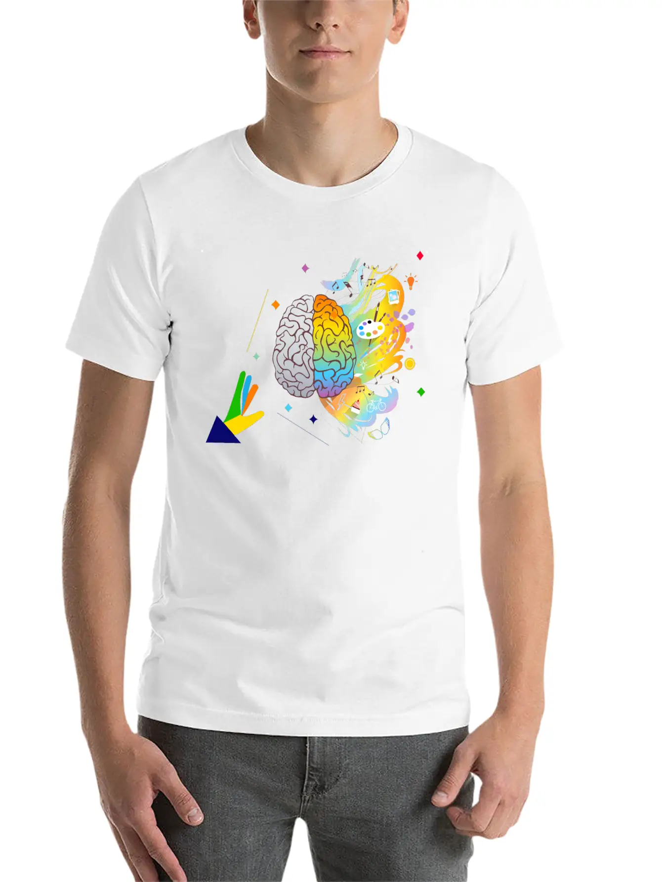 Creative Mind- Creative Brain-Brain Analytics Stylish Everyday T-Shirt – Unisex Basic Cotton Tee
