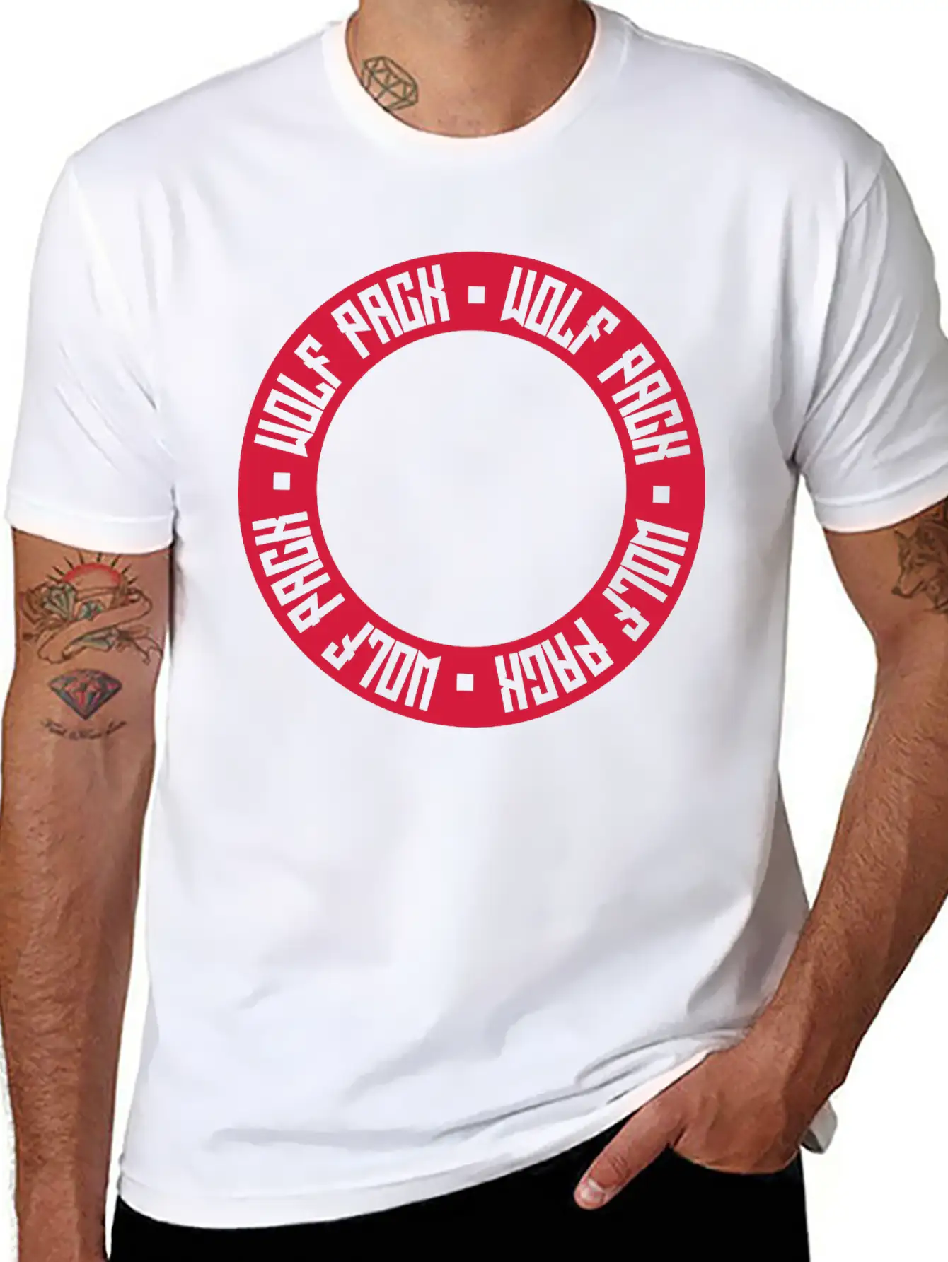 Crew Wolf Pack Essential Cotton Tee For Daily Outfits – Unisex Style