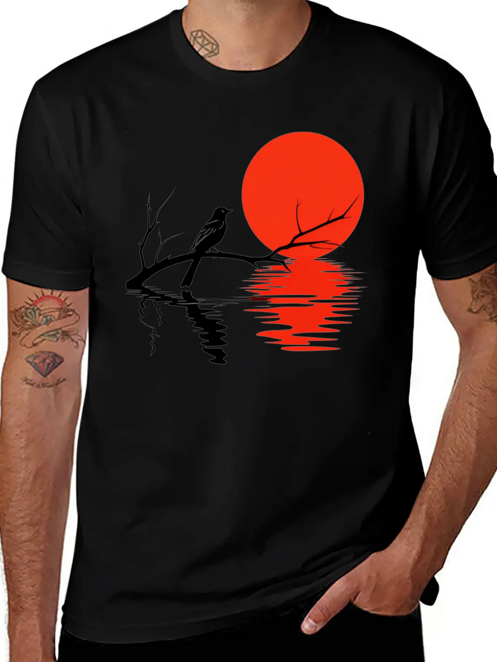 Crimson Sunset Serenade Essential Unisex Summer Tee – Soft Cotton Casual Fit