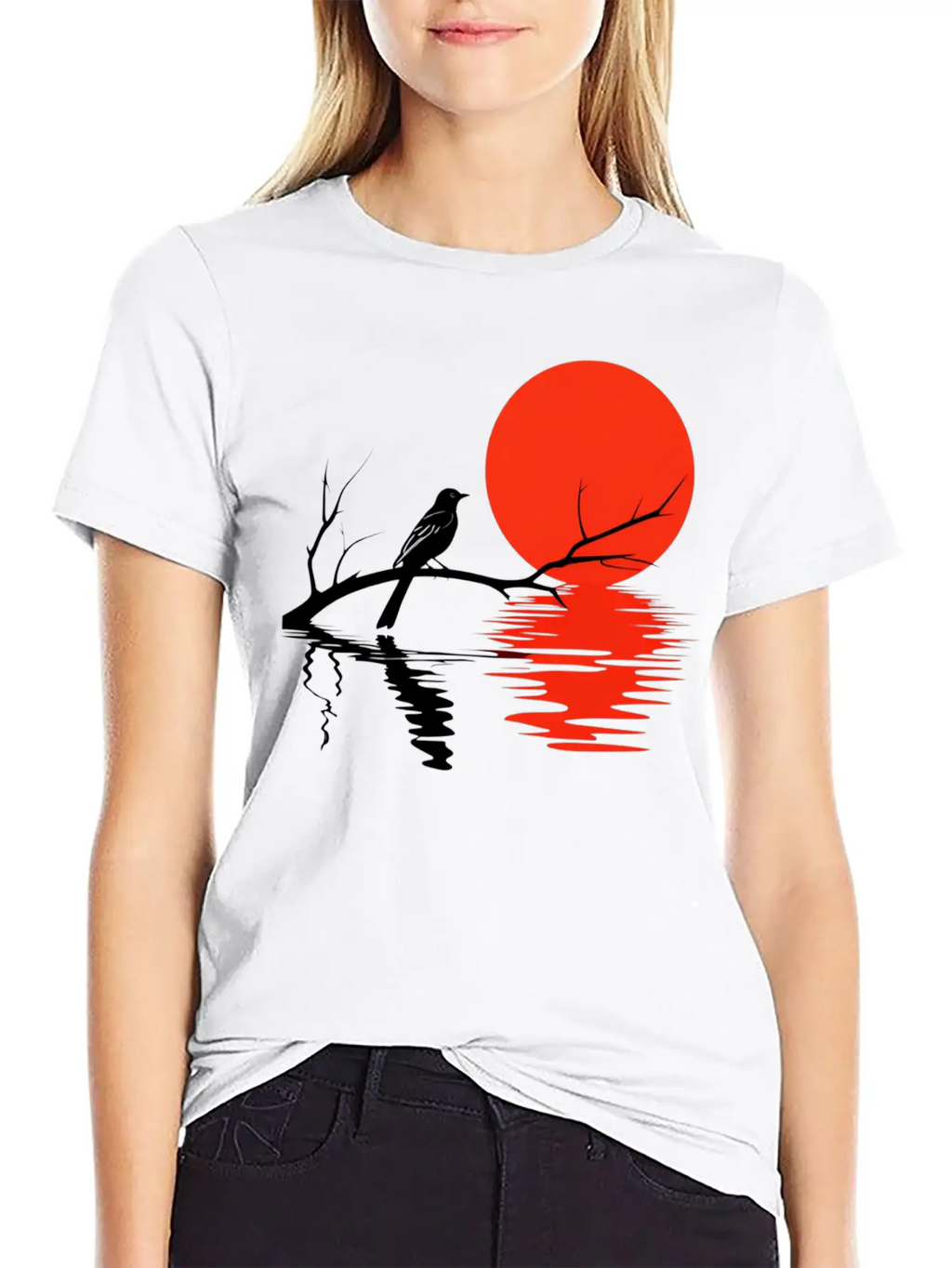 Crimson Sunset Serenade Essential Unisex Summer Tee – Soft Cotton Casual Fit
