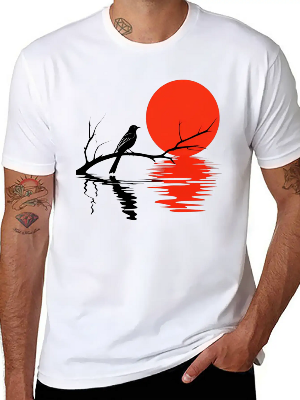 Crimson Sunset Serenade Essential Unisex Summer Tee – Soft Cotton Casual Fit