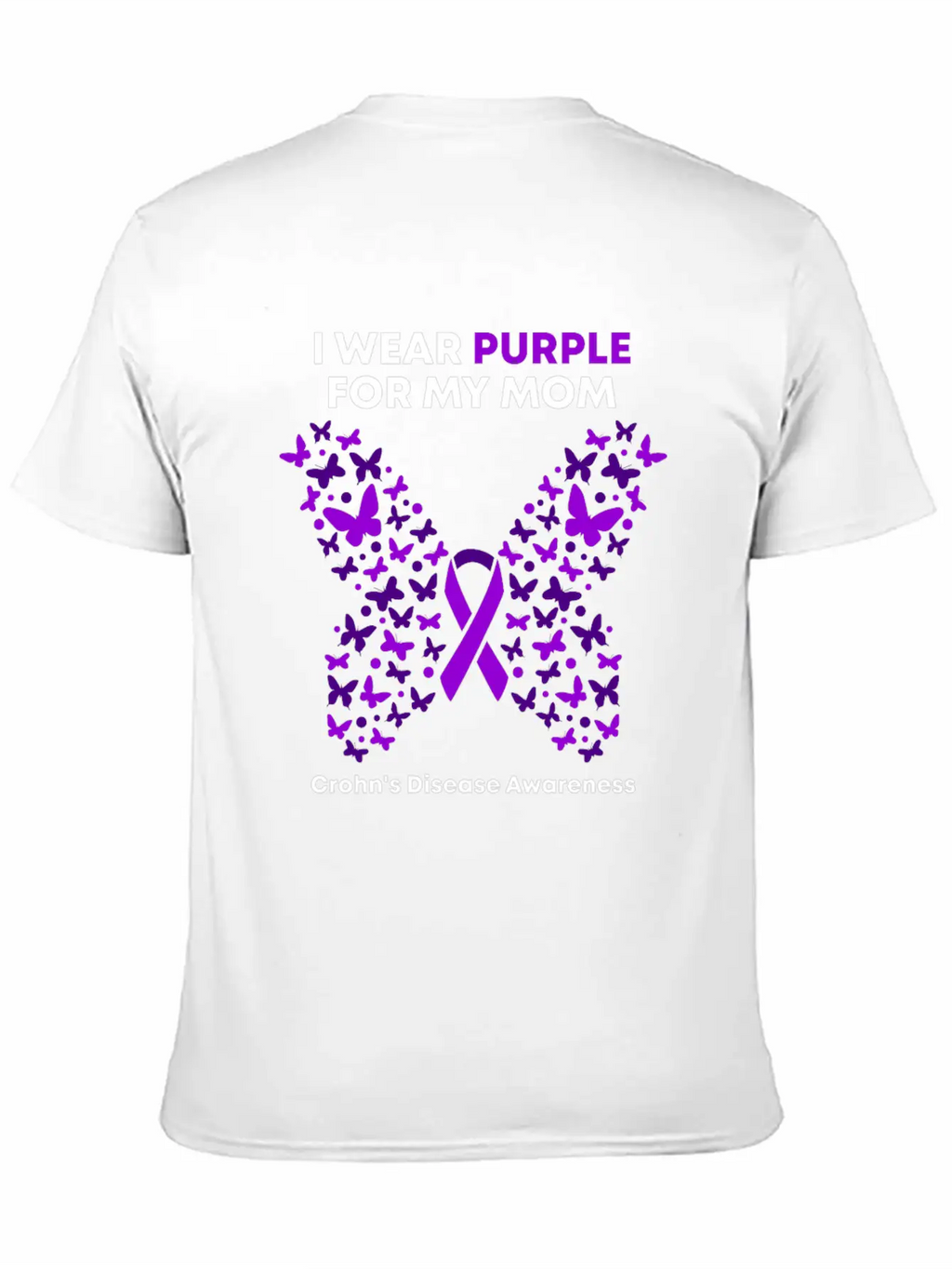 Crohn's Disease Awareness - Purple Warrior Fight Breathable Graphic T-Shirt – Perfect For Casual Days