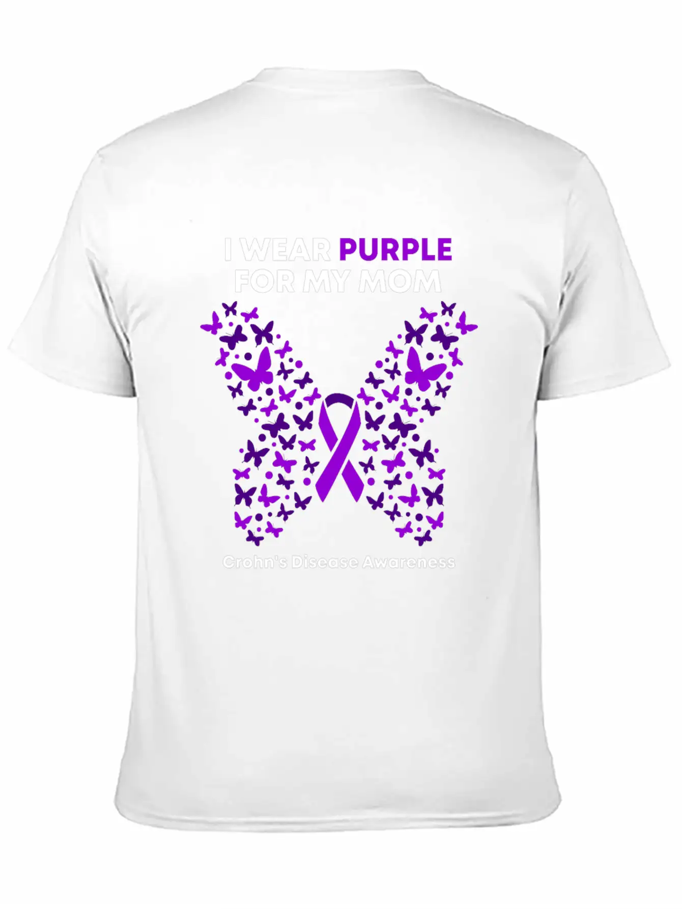 Crohn's Disease Awareness - Purple Warrior Fight Breathable Graphic T-Shirt – Perfect For Casual Days