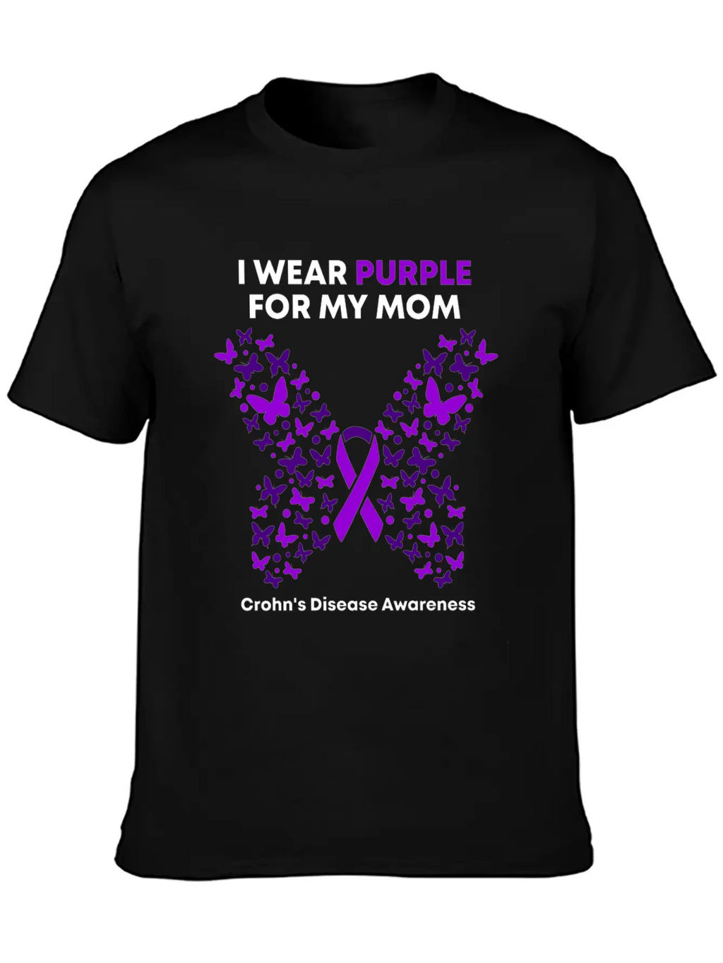 Crohn's Disease Awareness - Purple Warrior Fight Breathable Graphic T-Shirt – Perfect For Casual Days