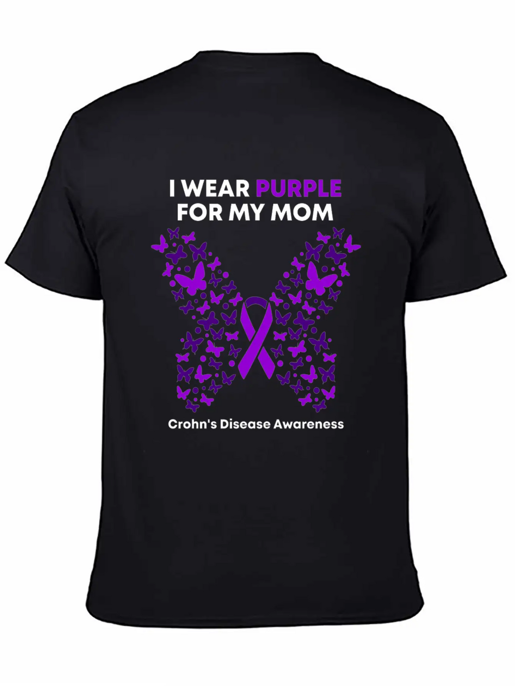 Crohn's Disease Awareness - Purple Warrior Fight Breathable Graphic T-Shirt – Perfect For Casual Days