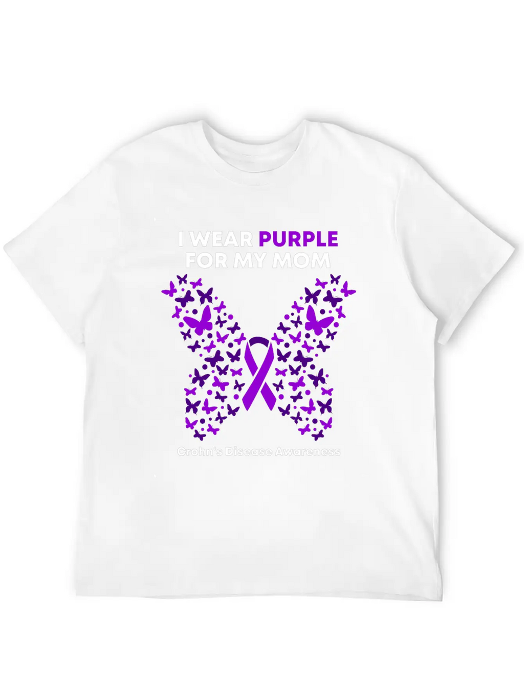Crohn's Disease Awareness - Purple Warrior Fight Breathable Graphic T-Shirt – Perfect For Casual Days