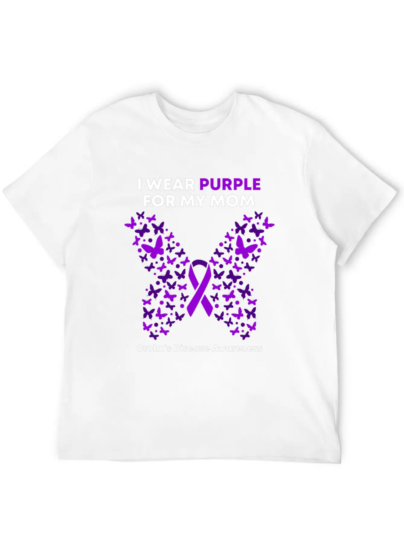 Crohn's Disease Awareness - Purple Warrior Fight Breathable Graphic T-Shirt – Perfect For Casual Days