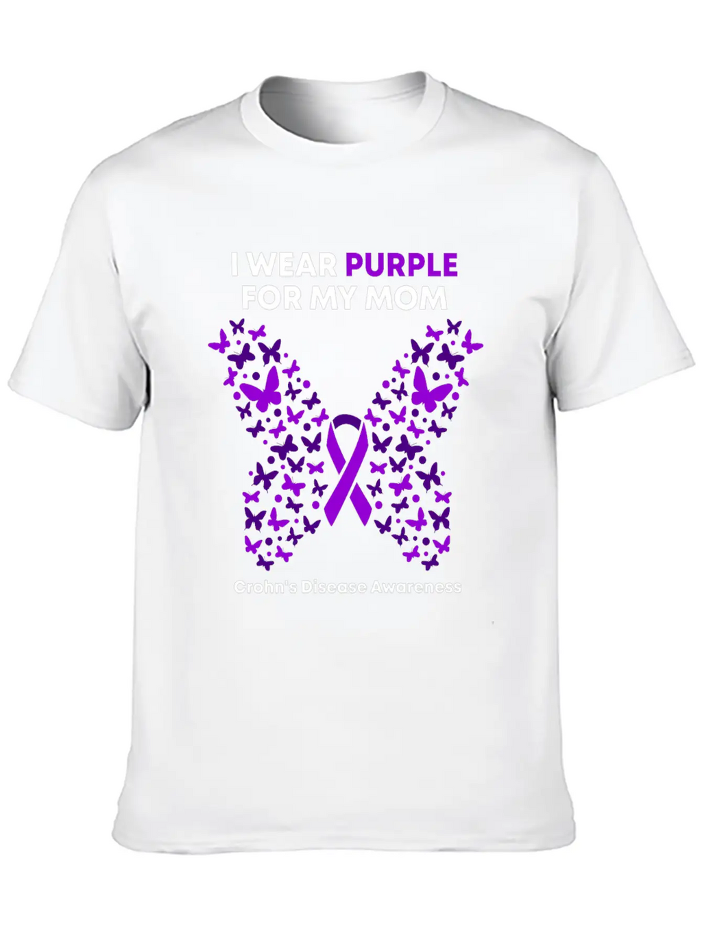 Crohn's Disease Awareness - Purple Warrior Fight Breathable Graphic T-Shirt – Perfect For Casual Days