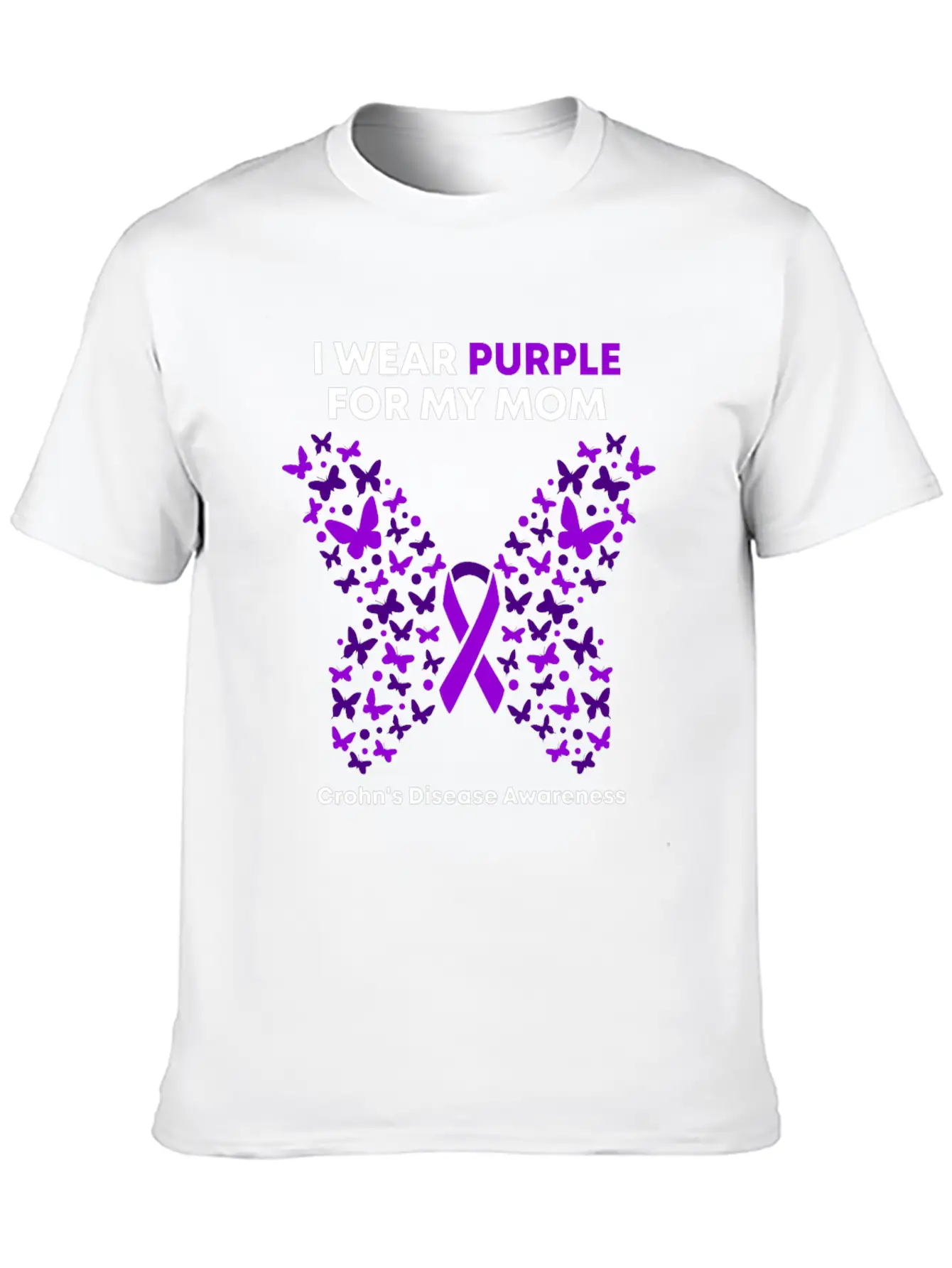 Crohn's Disease Awareness - Purple Warrior Fight Breathable Graphic T-Shirt – Perfect For Casual Days