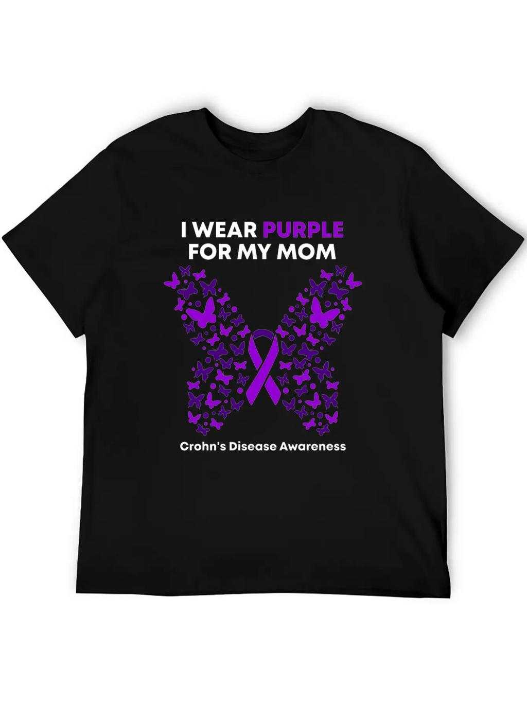 Crohn's Disease Awareness - Purple Warrior Fight Breathable Graphic T-Shirt – Perfect For Casual Days