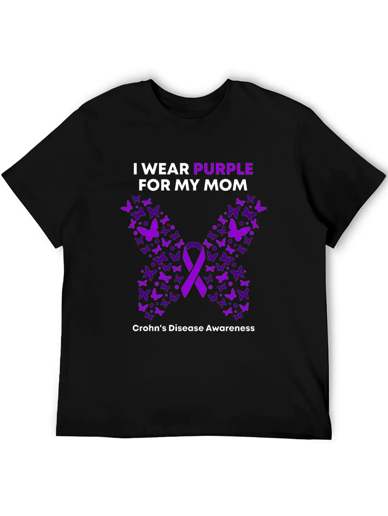 Crohn's Disease Awareness - Purple Warrior Fight Breathable Graphic T-Shirt – Perfect For Casual Days