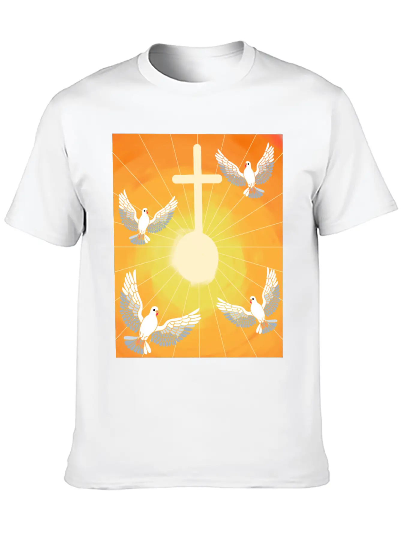 Cross Jesus God Dove Of Peace Sunlight Heaven Sky Classic Cotton Tee – Unisex Comfort For Any Season