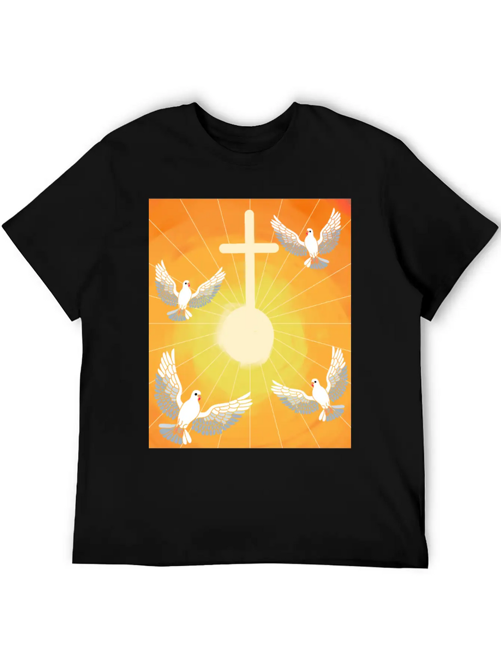 Cross Jesus God Dove Of Peace Sunlight Heaven Sky Classic Cotton Tee – Unisex Comfort For Any Season