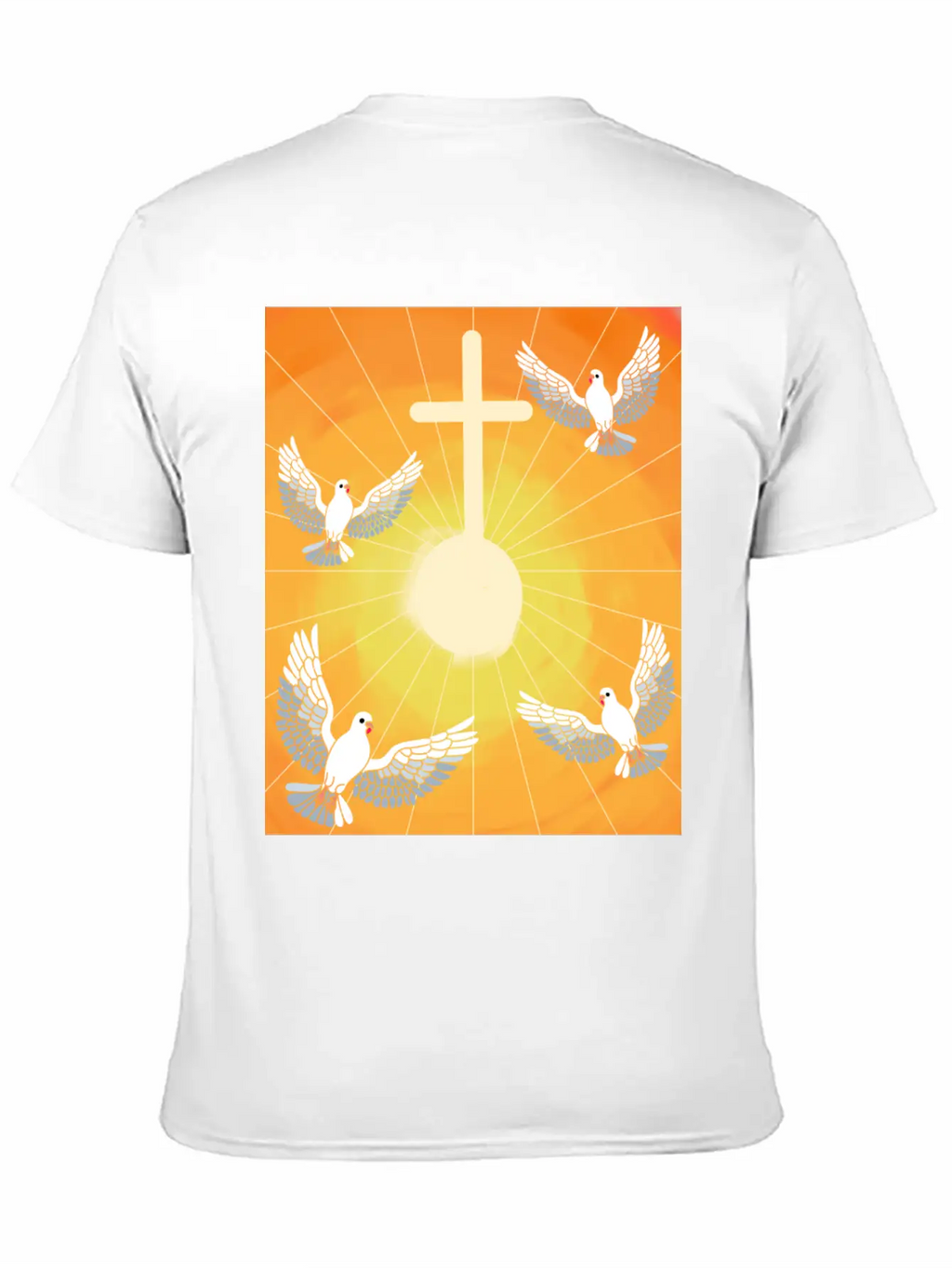 Cross Jesus God Dove Of Peace Sunlight Heaven Sky Classic Cotton Tee – Unisex Comfort For Any Season