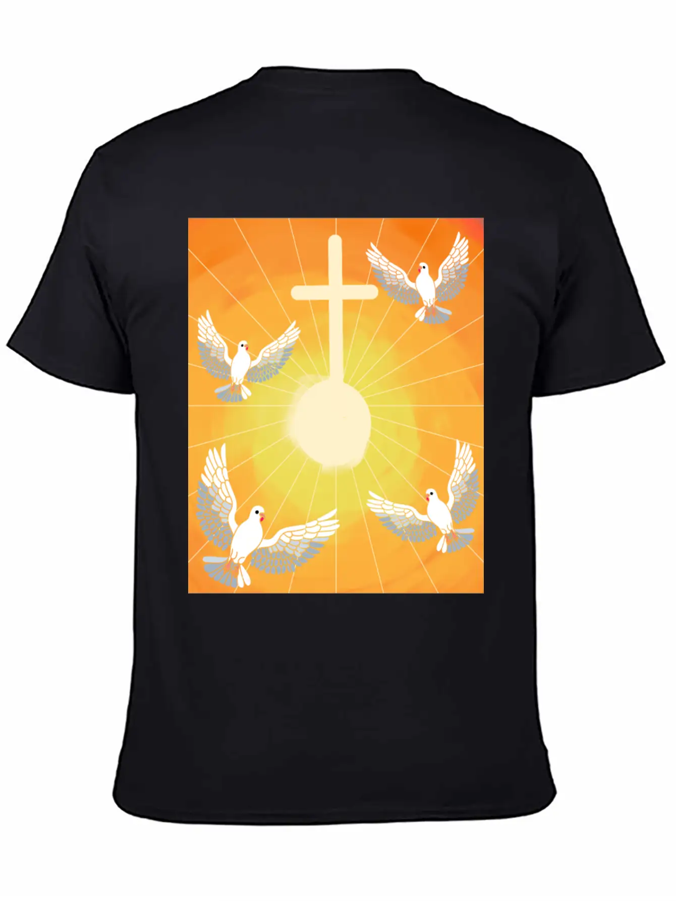 Cross Jesus God Dove Of Peace Sunlight Heaven Sky Classic Cotton Tee – Unisex Comfort For Any Season