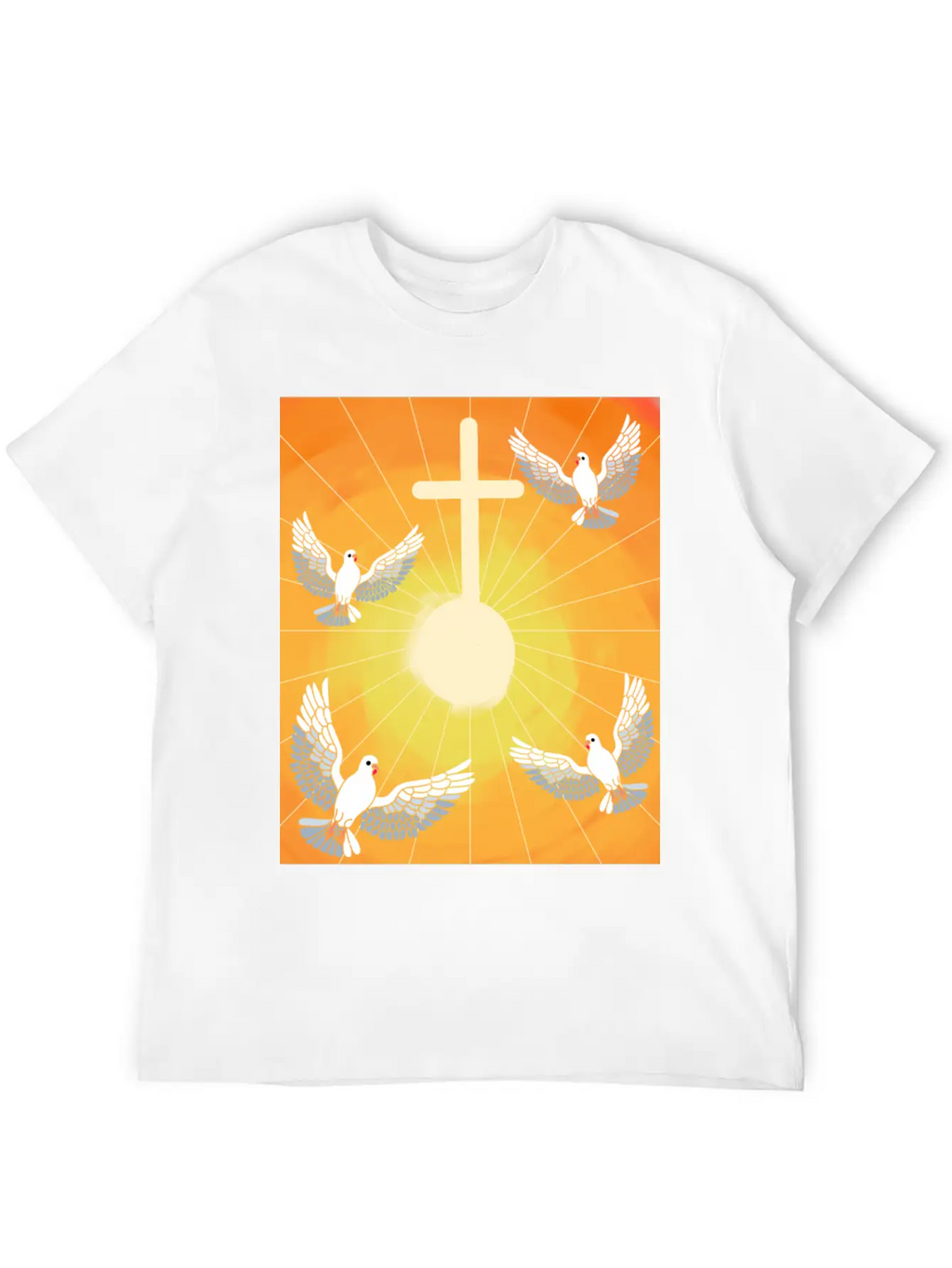 Cross Jesus God Dove Of Peace Sunlight Heaven Sky Classic Cotton Tee – Unisex Comfort For Any Season