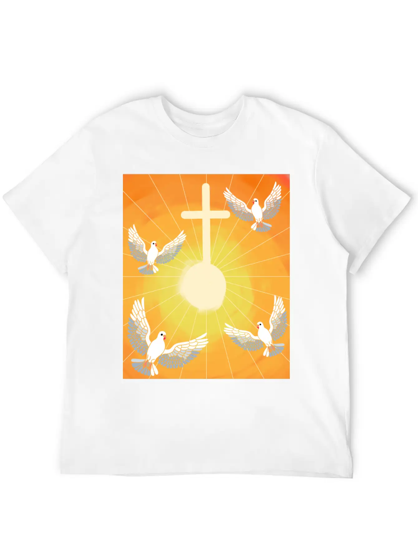 Cross Jesus God Dove Of Peace Sunlight Heaven Sky Classic Cotton Tee – Unisex Comfort For Any Season