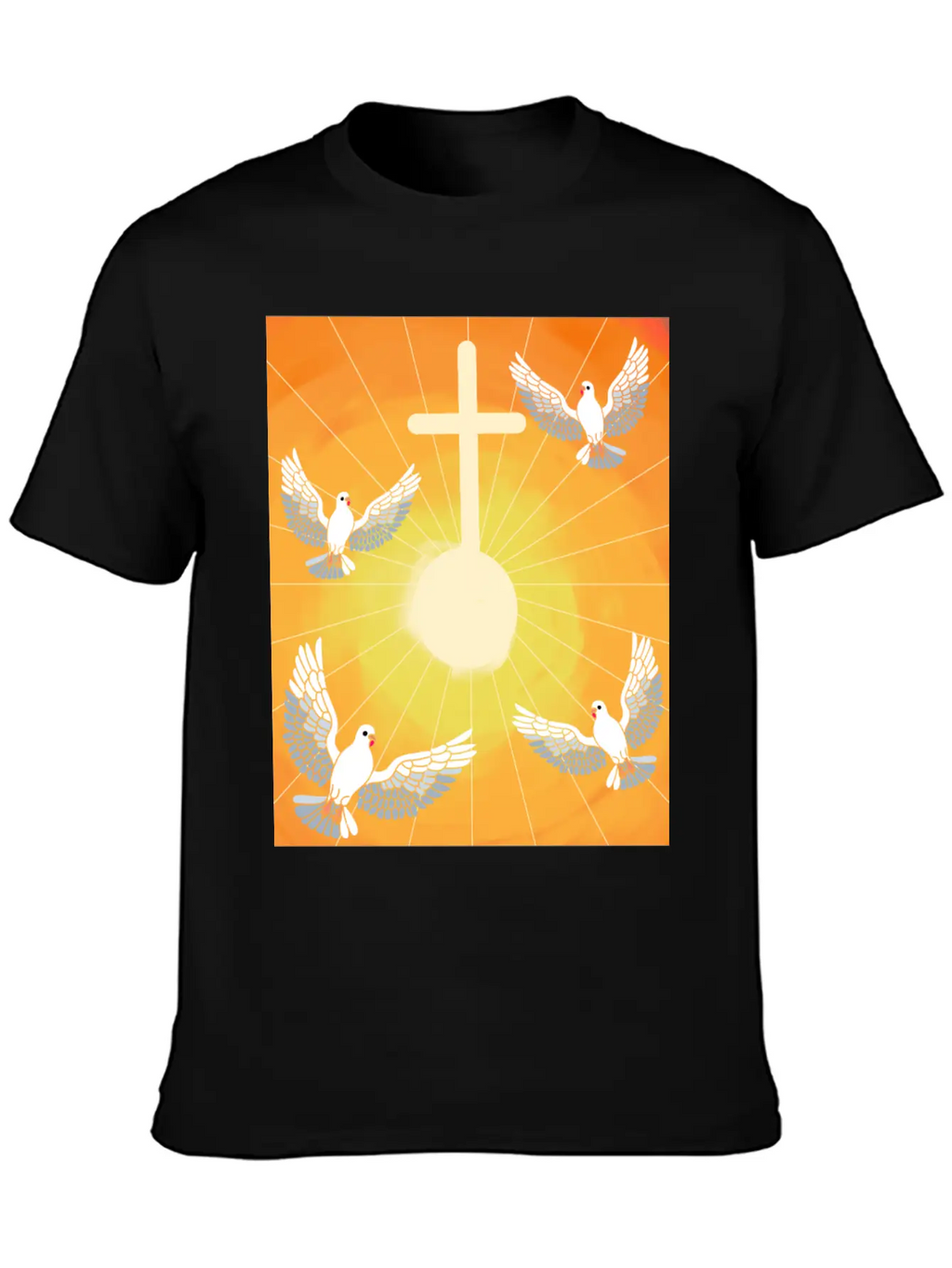 Cross Jesus God Dove Of Peace Sunlight Heaven Sky Classic Cotton Tee – Unisex Comfort For Any Season