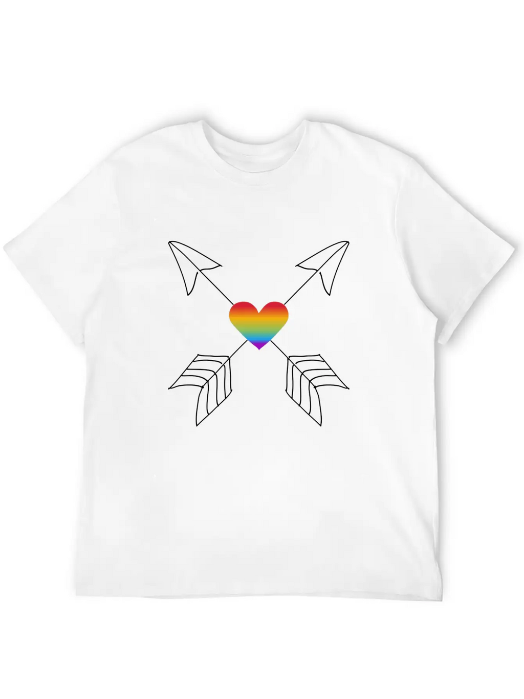 Crossed Arrows Gay Pride LGBTQI+ Hearts Relaxed Everyday Tee – Lightweight And Durable Cotton