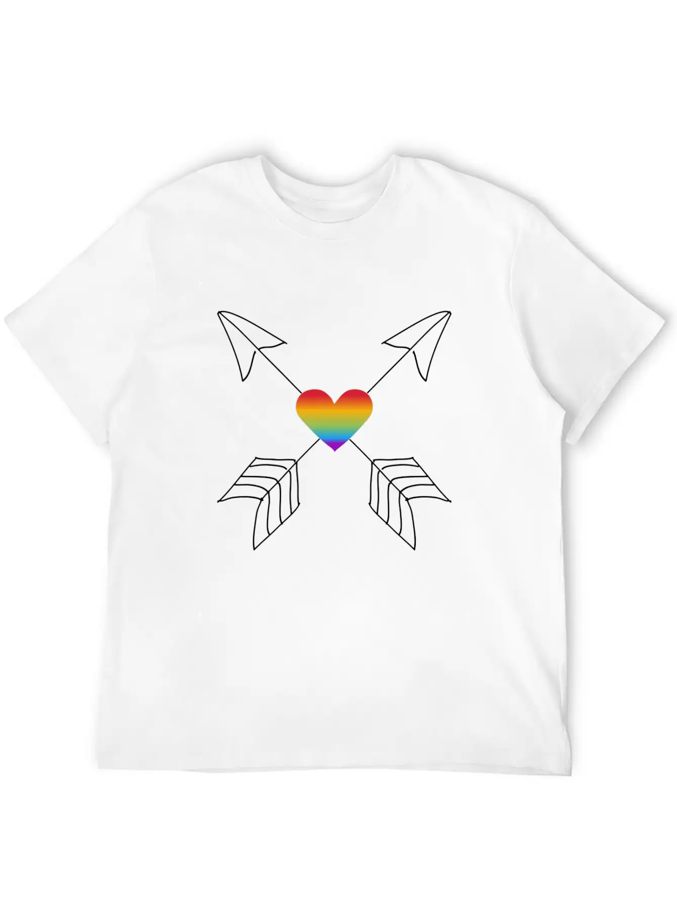 Crossed Arrows Gay Pride LGBTQI+ Hearts Relaxed Everyday Tee – Lightweight And Durable Cotton