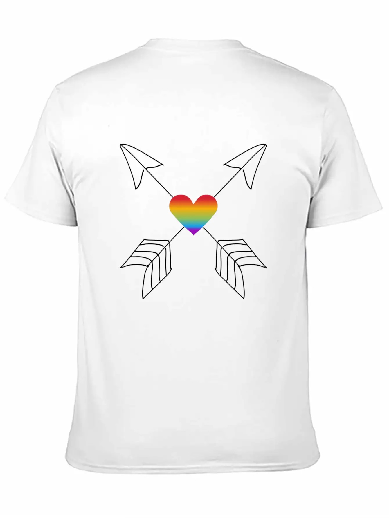 Crossed Arrows Gay Pride LGBTQI+ Hearts Relaxed Everyday Tee – Lightweight And Durable Cotton