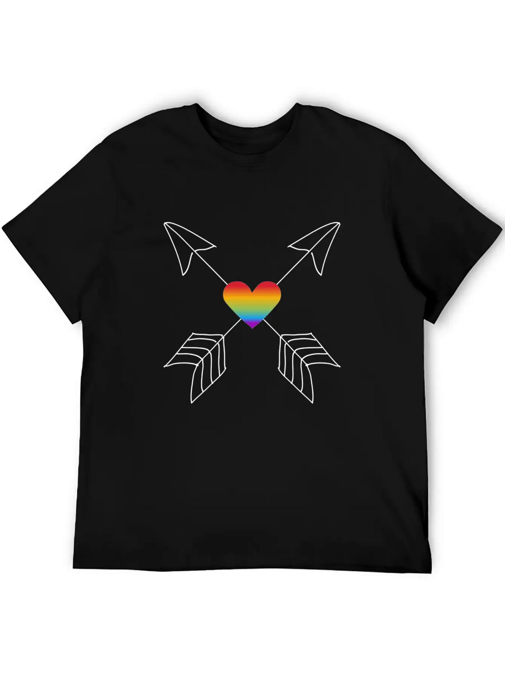 Crossed Arrows Gay Pride LGBTQI+ Hearts Relaxed Everyday Tee – Lightweight And Durable Cotton