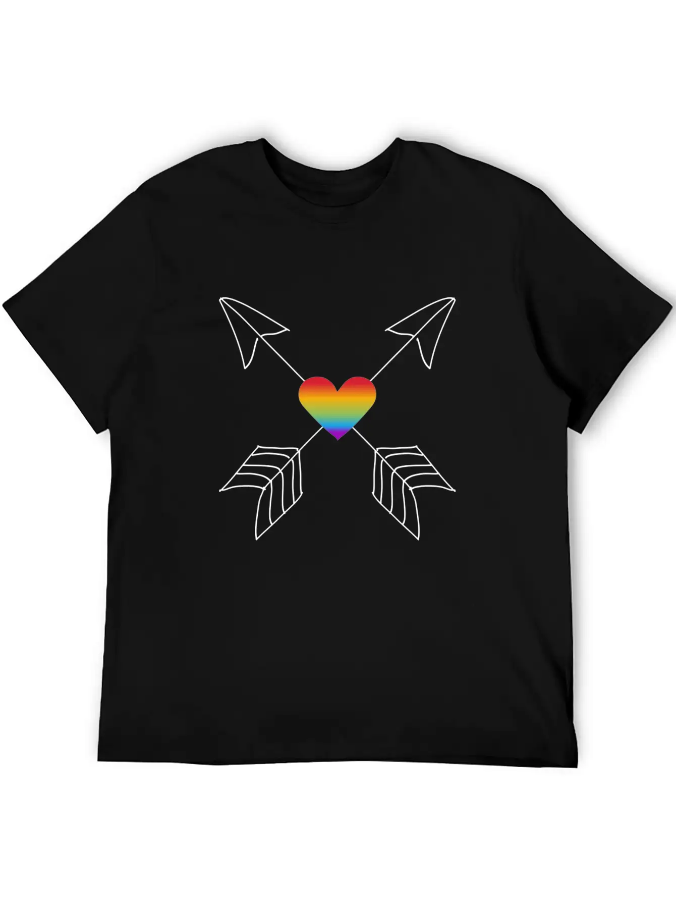 Crossed Arrows Gay Pride LGBTQI+ Hearts Relaxed Everyday Tee – Lightweight And Durable Cotton