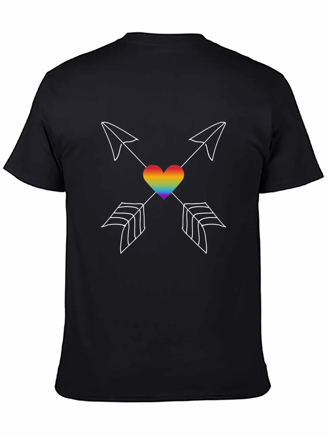 Crossed Arrows Gay Pride LGBTQI+ Hearts Relaxed Everyday Tee – Lightweight And Durable Cotton