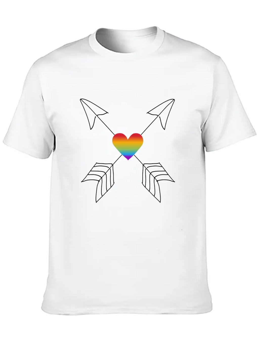 Crossed Arrows Gay Pride LGBTQI+ Hearts Relaxed Everyday Tee – Lightweight And Durable Cotton