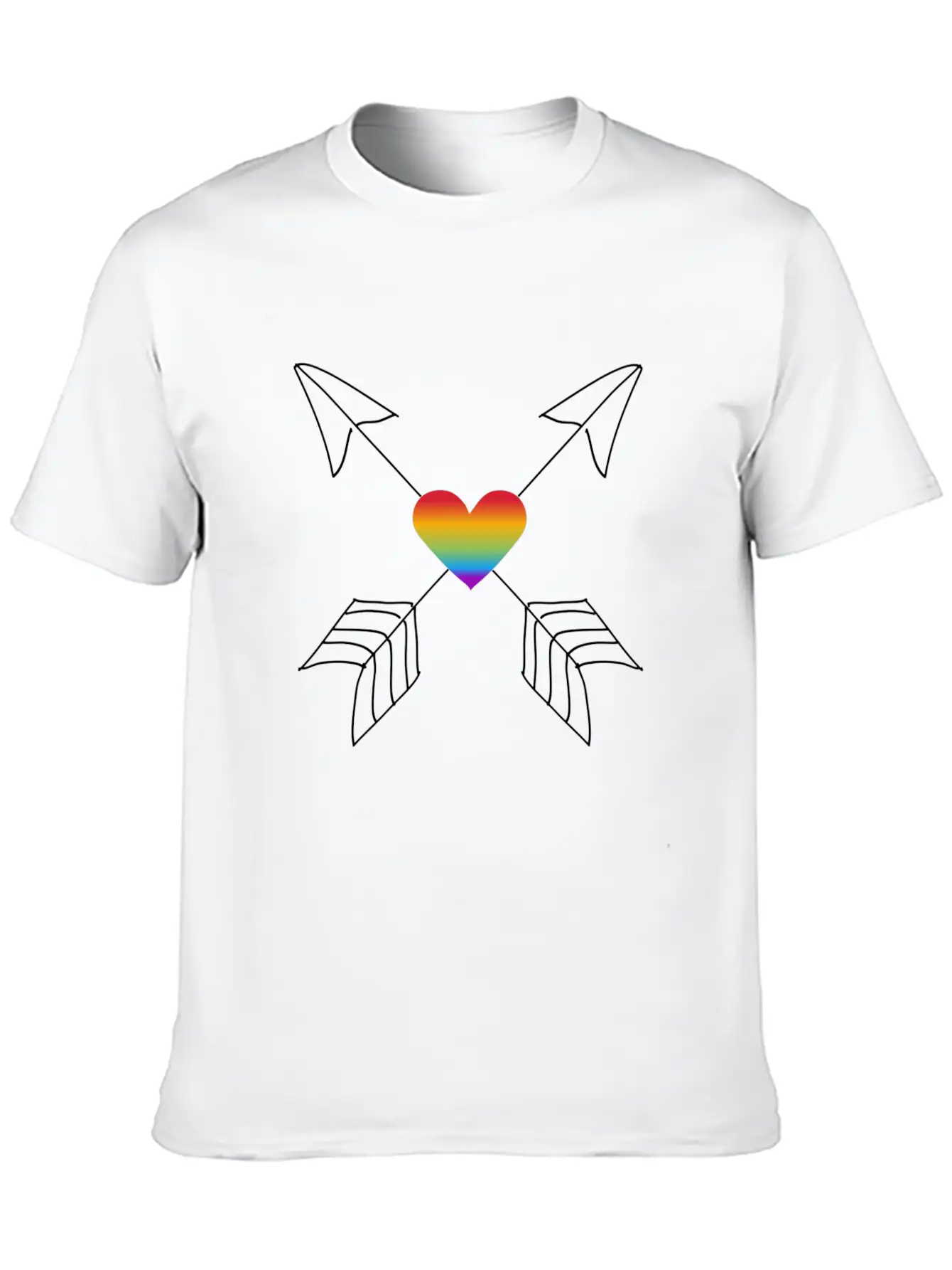 Crossed Arrows Gay Pride LGBTQI+ Hearts Relaxed Everyday Tee – Lightweight And Durable Cotton
