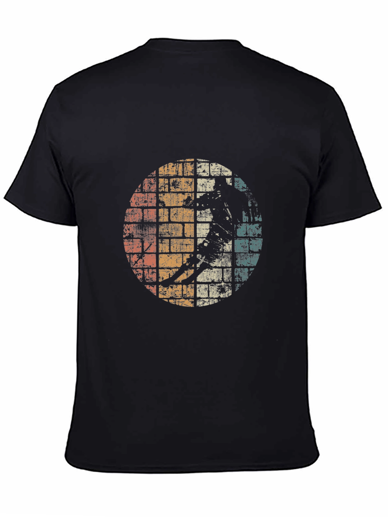 Retro Graphic T-Shirt - Distressed Skater Design